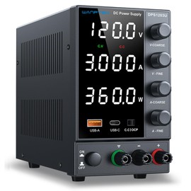 DC Power Supply, Bench Power Supply with Encoder Knob, Adjustable Regulated Power Supply with 5V 3.6A USB & Type-C Quick-Charge, Variable Power Supply with Overcurrent Protection (0-120V 0-3A)