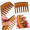 Baluue 1pc Sandalwood Wide Tooth Massage Comb Hand-carved Anti-static for