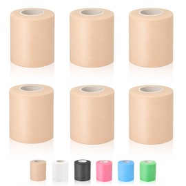 Pre Wrap Athletic Tape 6 Pack, 2.76 Inch x 11 Yards Foam Underwrap Bandage, Foam Underwrap Sports Tape for Ankle Wrist Knee Elbow Hair Soccer, Skin