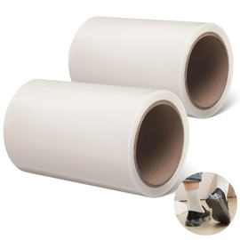 Maitys 2 Pack Floor Protection Film Refill Rolls for Shoe Cover Dispenser 328ft Disposable Shoe Film Transparent Adhesive PE Slip-resistant Dispenser Disposable for Automatic 400 Uses, Fits All Sizes