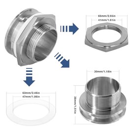 carvedexquisitely - 1,5" tri tabique de la compresión del mamparo de la abrazadera del acero inoxidable 304 Weldless, mamparo hecho a sí...