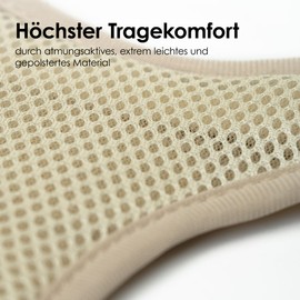 LucyBalu® Explorer Cat Harness with Lead, Escape Proof Cat Harness with AirTag Compartment, Cat Chest Harness with Cat Lead, Safety Harness with Lead for Cats, Sand XS/S