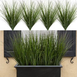 Uqueeten 24PCS Fake Plants Artificial Wheat Grass Greenery Plastic Plants Fake Grass Artificial Plants for Outdoor Decor Artificial Grass Plant with Greenery Stems for Indoor Home Decoration 26.4"
