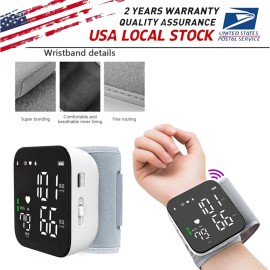 Digital BP Monitor with Cuff – Automatic Wrist Blood Pressure Meter & Heart Rate