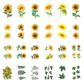 SanerLian Sunflowers Temporary Tattoo Sticker Waterproof Yellow Watercolor Women Girls Hand Arm Shoulder Body Art 10.5X6cm Set of 24 (SF268)