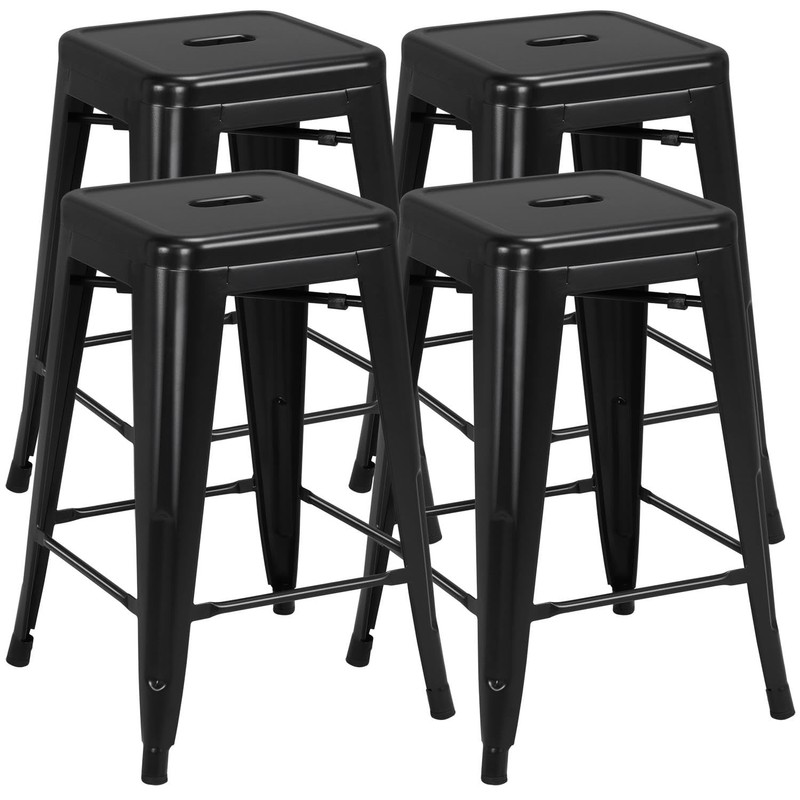 Yaheetech 24 Inch Metal Barstools Set of 4, Counter Height