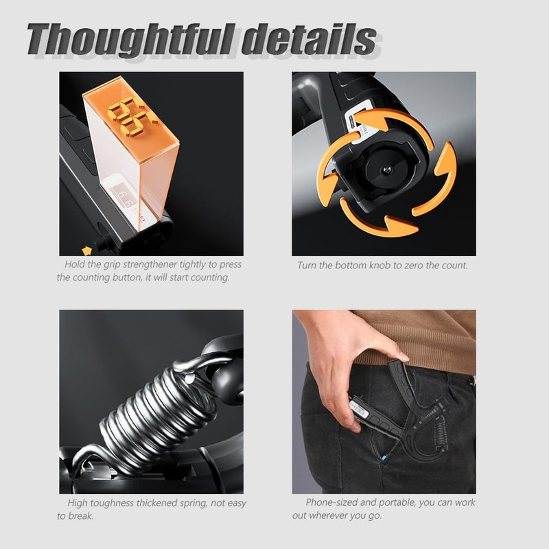 Grip Strengthener - Grip Strength Trainer, 5-60kg Adjustable Hand Exercisers,