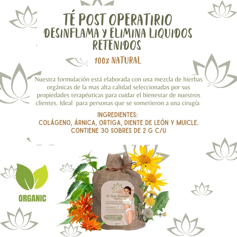 Té Orgánico Postoperatorio Con Colágeno Ayuda a Desinflamar