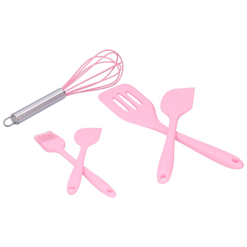 Cooking Spatula Set Silicone Baking Scraper Heat Resistant Egg Beater