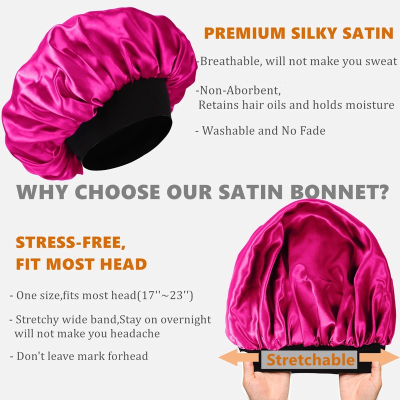 Silk Bonnet for Sleeping,Bonnet for Men and Women,Double Layer Satin