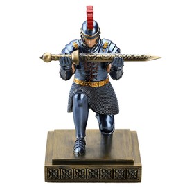 CYXStar Roman Praetorian Warrior Knight Pen Holder Desk Ornament Resin Pencil Holder Desk Accessories and Organizer for Office with a Letter Opener (Blue)