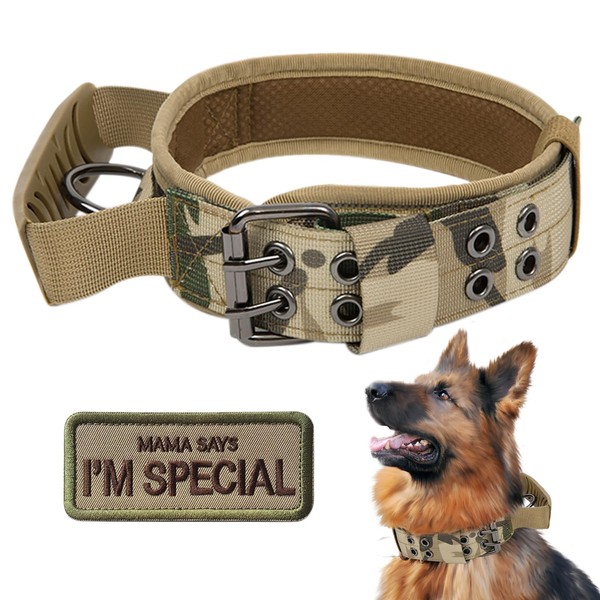 Tactical Dog Collar, Adjustable Nylon Military Training Dog Collar Reflective
