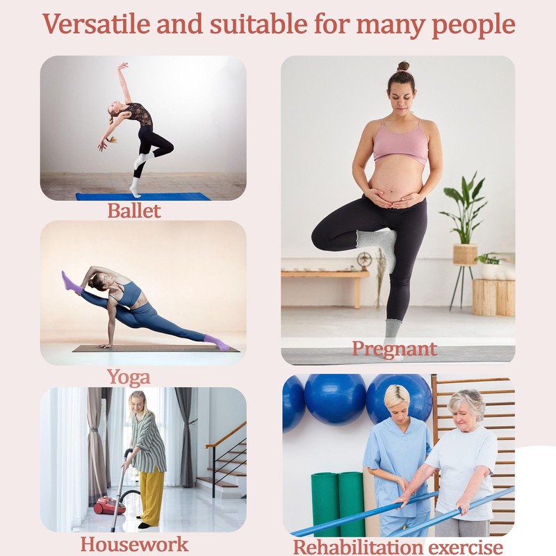 GRPSKCOS Non Slip Yoga Socks 4 Pairs Women Pilates Grip