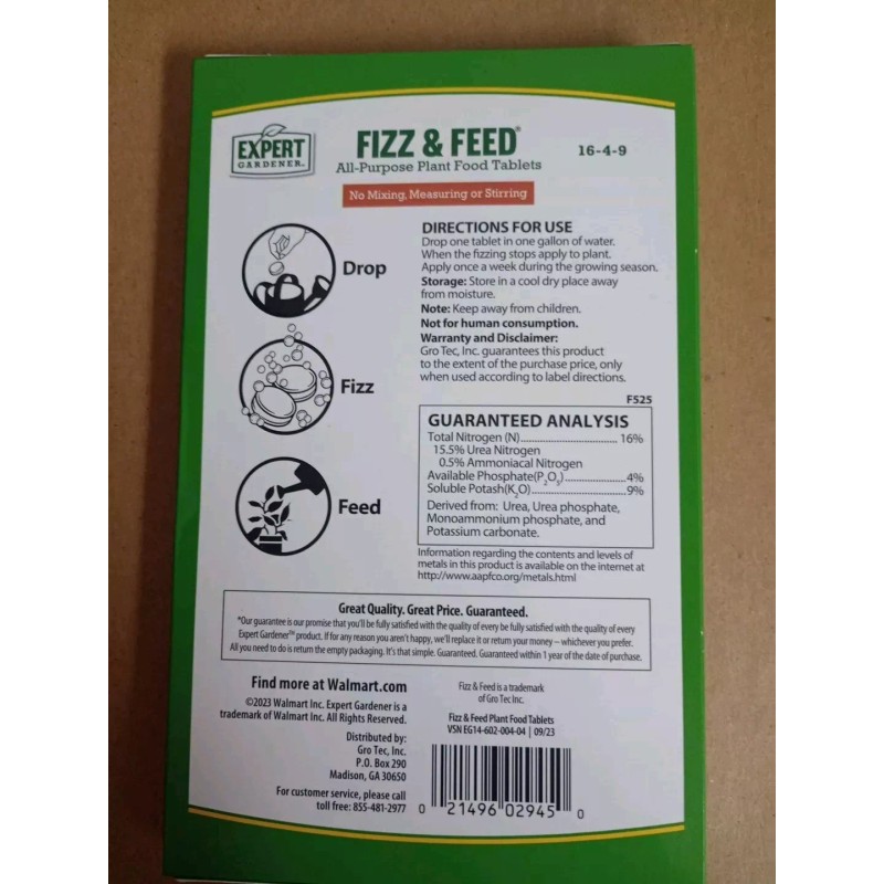 Expert Gardener Fizz and Feed, All Purpose Plant Food 10