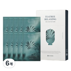 Leaders Tea Tree Relaxing Skin Renewal Mask 25ml, 6 sachets, 10-pack / 리더스 티트리 릴랙싱 스킨 리뉴얼 마스크 25ml, 6개, 10개입
