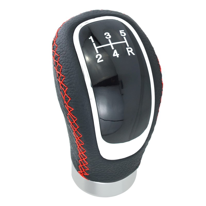 Lunsom Gear Shift Shifter Knobs, 6 Speed Leather Shift Knob