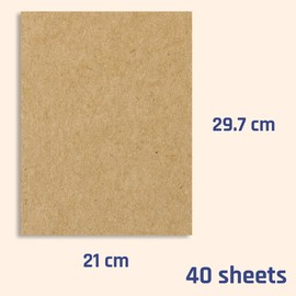 40 Sheets, 300gsm - Brown Kraft Paper Thick Cardstock A4 Card