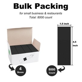 NATURALABEL Bulk Pack of 8,000, Self-Adhesive Napkin Bands for Small Business, Restaurants, Events - 4 Boxes, 2000 per Box (Black)