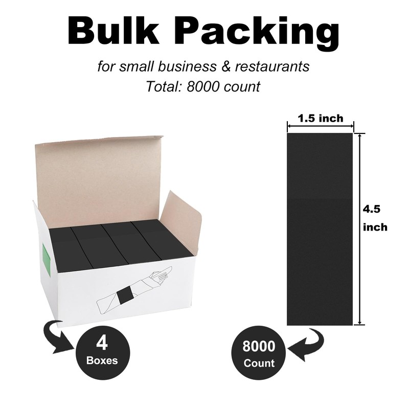 NATURALABEL Bulk Pack of 8,000, Self-Adhesive Napkin Bands for Small