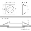 ledscom.de ZOBE II recessed ceiling light, stainless steel, square, 11