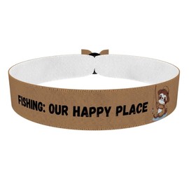 Stoffarmband Fishing Our Happy Place für Angelfreunde - Wasserfestes Satin Armband - Langlebiges & Robustes Angler Zubehör - Geschenk für Angler - Angeln Accessoires - Outdoor Stoffarmband