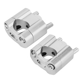 1 Pair Motorbike Handlebar Risers, CNC Aluminum Alloy Motorcycle Handlebar Riser Bar Handlebar Clamp Mount Adapter for 22mm/28mm 1/8in 7/8in Bars Clamp (Silver Color)