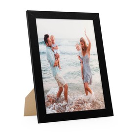 PHOTOLINI Picture Frame 20 x 25 cm Black MDF Wood, Wide Frame, Modern, Shatterproof Acrylic Glass, for Hanging and Standing, Extra Accessories, for Your Stylish Wall Decoration