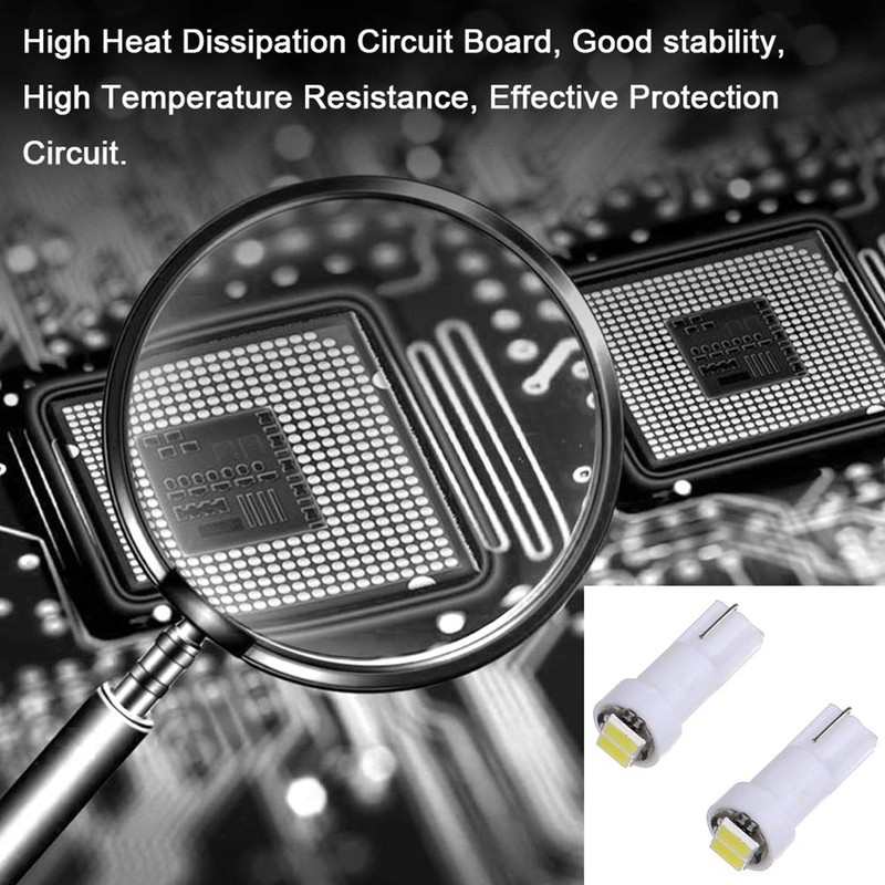 cciyu 10 Pack 2-2835-SMD T5 Instrument Cluster Indicator Led Bulbs