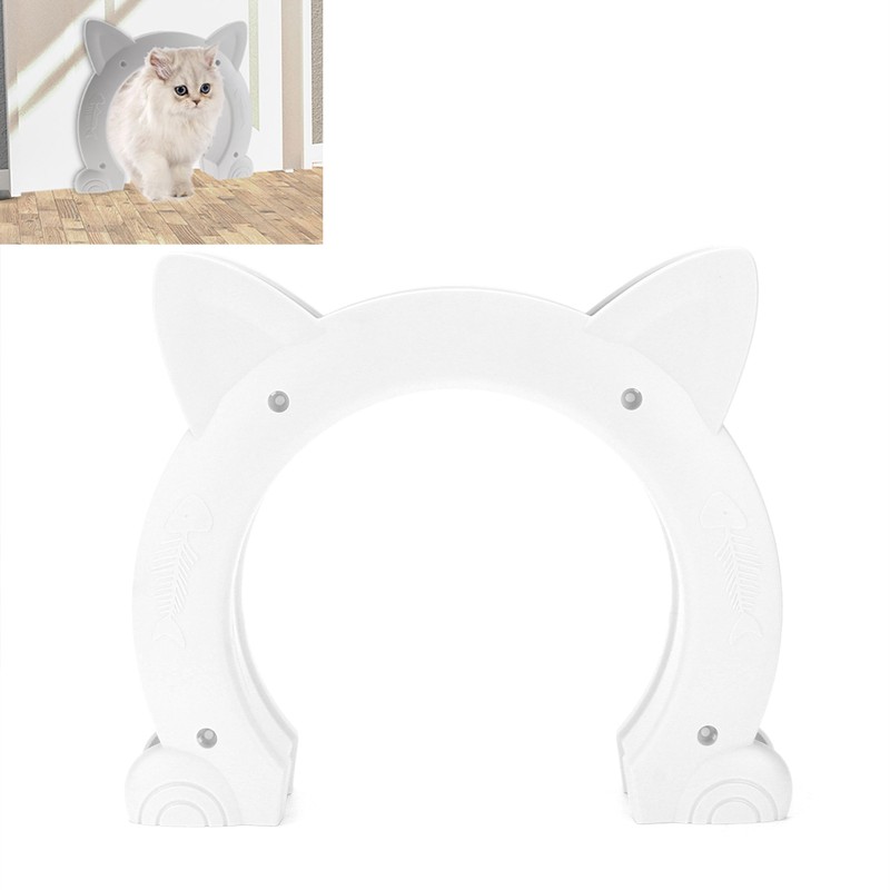 Cat Door Interior CatHead Shaped Plastic Cat Pass Through Door