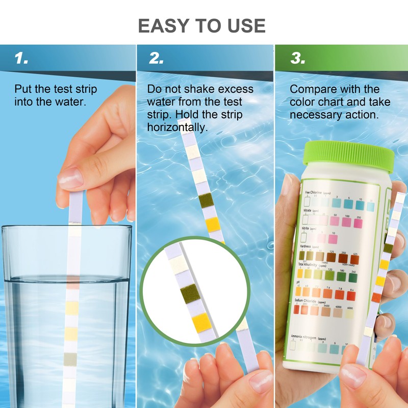 AAwipes Aquarium Ammonia Test Strips 8-in-1 |100 Strips | Quick