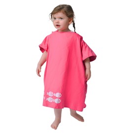 Kids Hooded Microfibre Towel with Carry Bag - Blue/Pink/Grey, Lightweight, Super Absorbent Microfibre, Quick Drying, Ideal for Beach, Pool, Holidays and Travel (Pink, 2-5 Years)