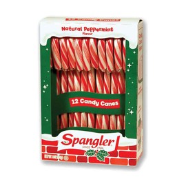 Spangler Classic Red and White Peppermint Candy Canes - Natural Peppermint Flavor, Gluten Free, OU Kosher - 144 Individually Wrapped Candy Canes (12-12 Count Boxes)