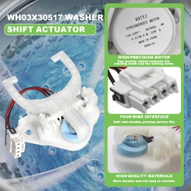 Upgrade WH03X30517 Washer Shift Actuator Compatible with GE Hotpoint Washer,With WH01X27538 Washer Drive Belt & WH05X24185 Washing Machine Clutch & WH01X24434 Washer Spring 2-Year Qa