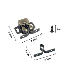 5pcs Zinc Plated Door Catches,Double Roller Strong Hold Cupboard Cabinet Door Catches with Screws,Twin Roller Closet Catch,Double Roller Catch,Use for Home Furniture Cabinet Cupboard(Antique Bronzed)