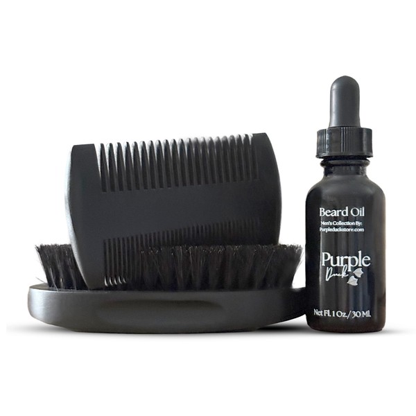 Purple Duck Men's Beard Brush and Comb Set – Complete