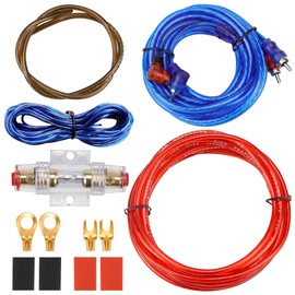 Car Amplifier Cable Set Connection Set 10GA Subwoofer Cable Set 1500W Power Amplifier Cable Set Car Audio Wire 4.5 m for Car Audio Power Amplifiers