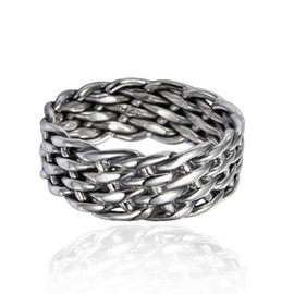 Apex Crafted Sterling Silver Plated 8 mm Wide Braided Tribal Celtic Knot Band, Nickle Free Ring Size-8