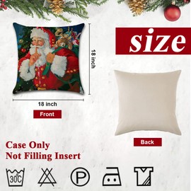 FOME Christmas Cushion Covers, Set of 4 Throw Cushion Covers, 18 x 18 Inches, Christmas Decorative Cushion Cover for Living Room, Sofa, Chair, Home, Office, Shop, Decor, Gift