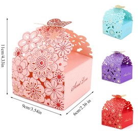 Gift Boxes, Guest Gift, Pack of 30 Candy Gift Boxes, Small Gift Boxes for Filling, Butterfly Gift Box, Flower, Butterfly, Hollow for Wedding, Birthday, Christmas Parties