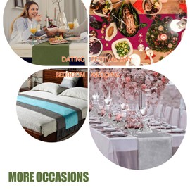 SEASHORE TREE Black Table Runner Velvet Machine Washable Kitchen Dining Table Decoration Dresser Scarf for Home Party Decor 35x240 cm