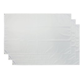 White Flag, Plain, Handwritten, Class Flags, 35.4 x 59.1 inches (90 x 150 cm), Set of 3, Made in Japan, Sewn Around Anti-fraying, Grommets, 2 Left