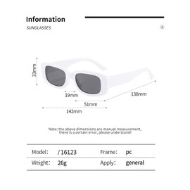 MG.Haus Sunglasses Women's Vintage Rectangular Sunglasses 90s Retro Slim Glasses UV400 Protection Sunglasses Small Rectangular Sunglasses for Women Men Unisex, White