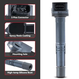 PLDDE 4pcs Ignition Coil Packs 4pcs Iridium Spark Plugs Compatible With 06-11 CSX (Except Type-S) 02-06 RSX Base 04-08 TSX 02-05 Civic 2.0L 03-07 Accord 2.4L 02-09 CR-V 2.4L 03-11 Element 2.4L