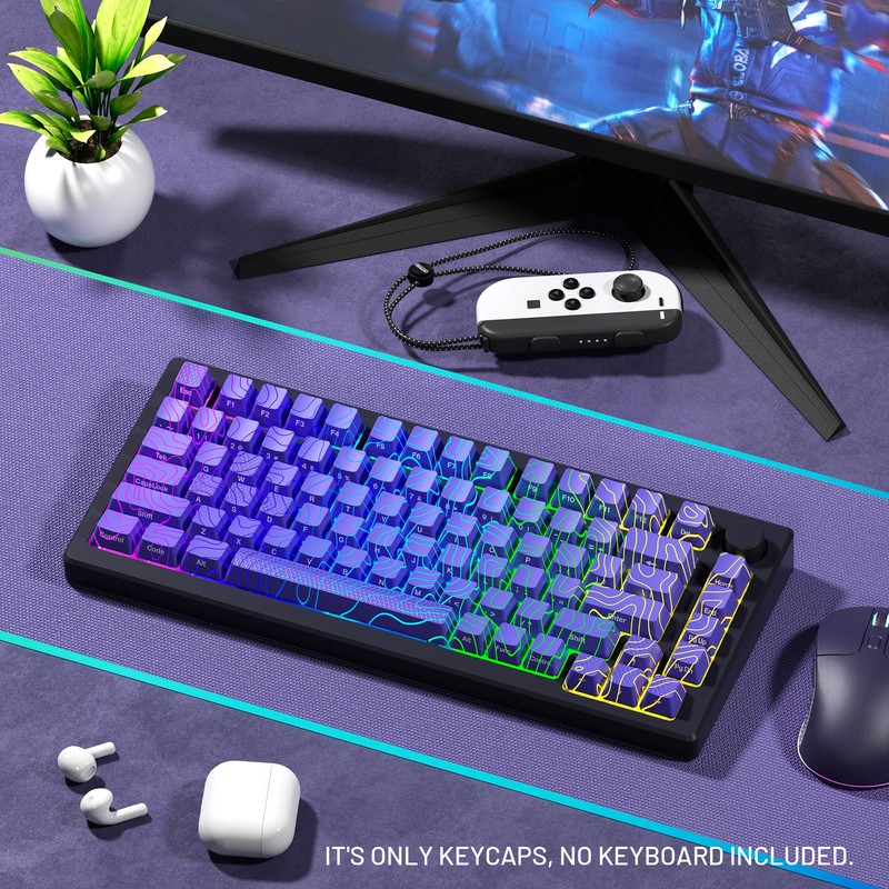 HITIME XVX Shine Through Keycaps w/IMD Tech, Custom Topographic Keycaps