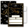 LoaHak Graduation Party gold black Invitations Graduation Invite Cards with
