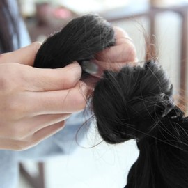 Black ponytail wig (WFIYNIB) / 똥머리 올림머리 가발 머리끈 블랙 똥머리가발 (WFIYNIB)