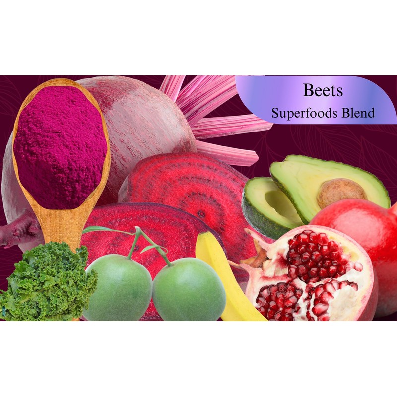 Beets Superblend 100% Freeze Dried Powder Juice, Beets, Pomegranate, Avocado,