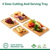 Durable Wooden Cutting Boards for Kitchen-Bamboo Cutting Board Set with
