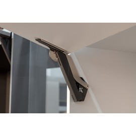 Gedotec Folding console for kitchen cupboard, 1 set, flap support, anthracite, free space, model E, 3.2-13.4 kg, complete set, folding hinge, hinge for folding table, flap fitting furniture