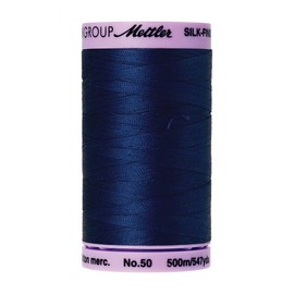 Mettler 9104.1304 Silk Finish Cotton Thread 50wt 547yd-Imperial, 547 yd/500m, Imperial Blue